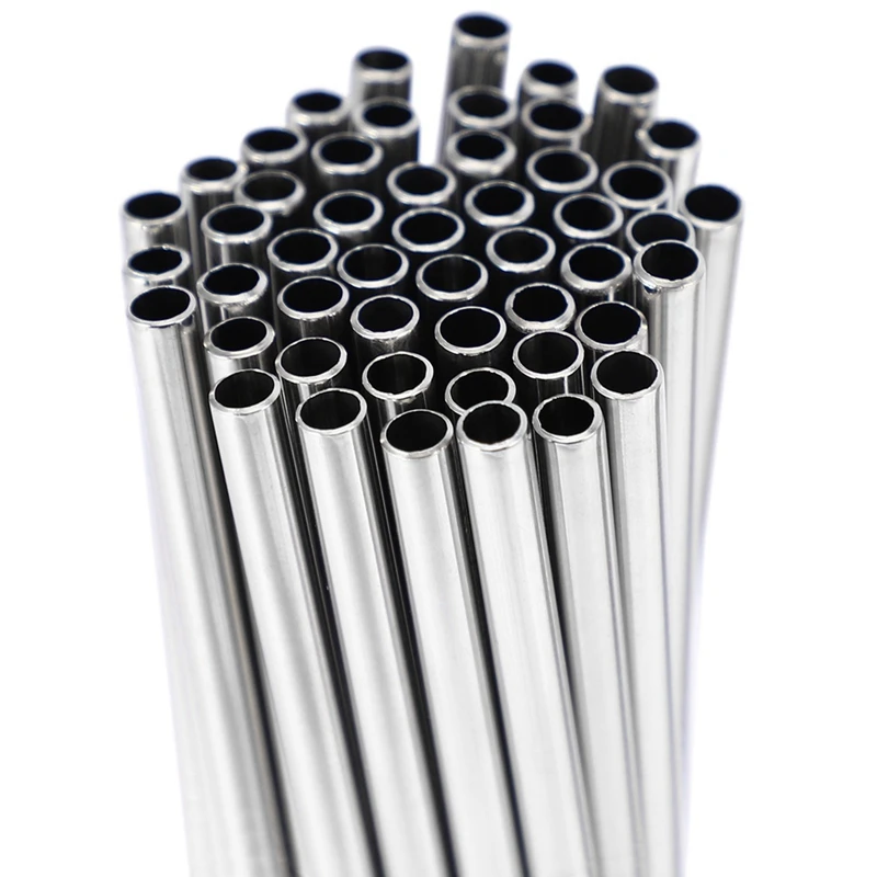 

200Pcs Metal Straws Can Be Reused 304 Stainless Steel Drinking Water Pipes 215 Mm X 6 Mm Curved Straws And Straight