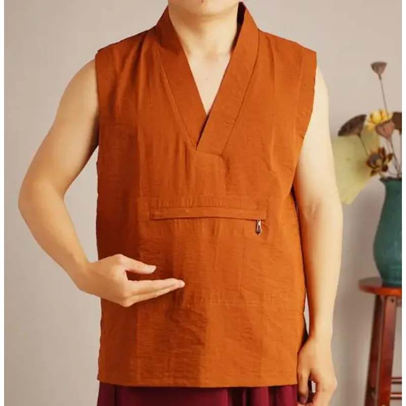 Китайский тибетский буддизм Лама Таиланд Монах Летняя рубашка Мужские топы