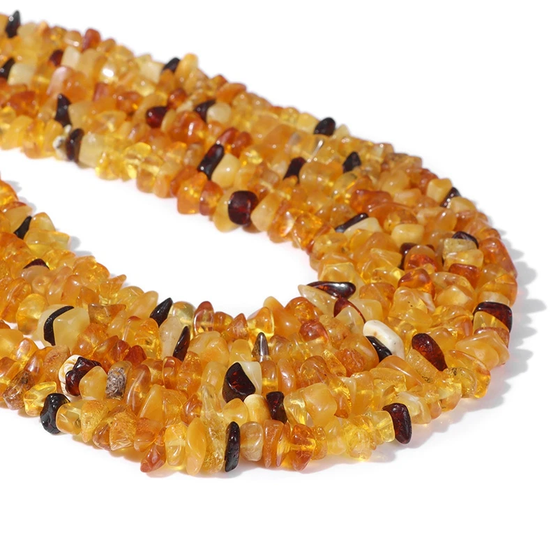 

High Quality Irregular Ambers Stone Bead Natural Beeswax Healing Beads Energy Reiki Yellow Gravel Beads for Jewelry Making DIY