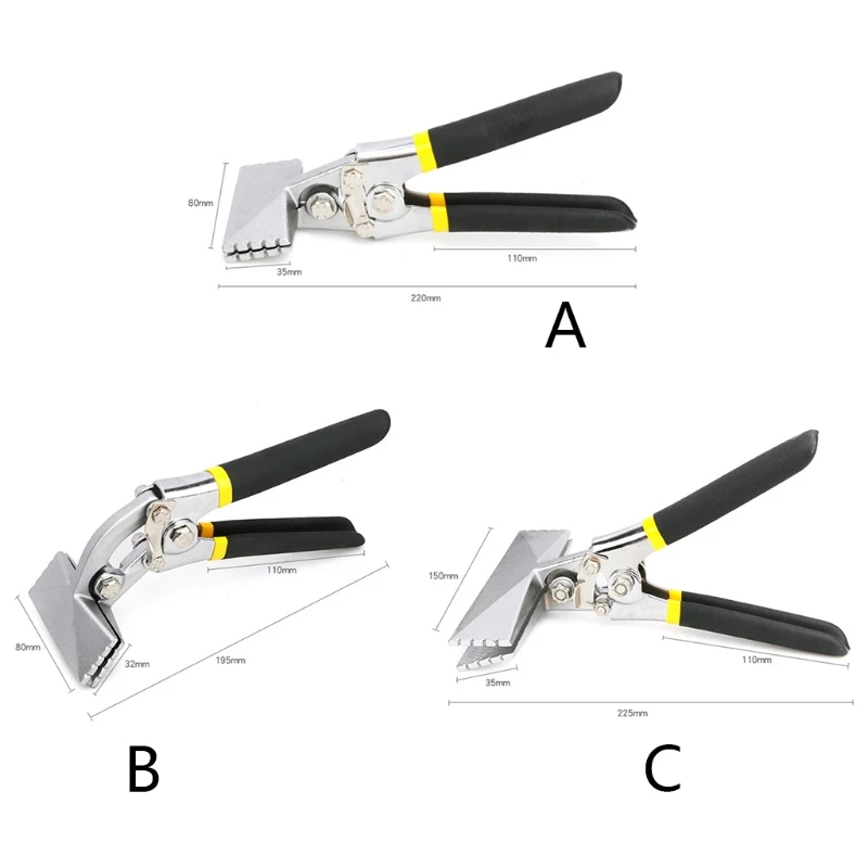 

Sheet Metal Bending Pliers Hand Seamer Wide Jaw Straight 80mm/Elbow 80mm/Straight 150mm for Welding Clamps