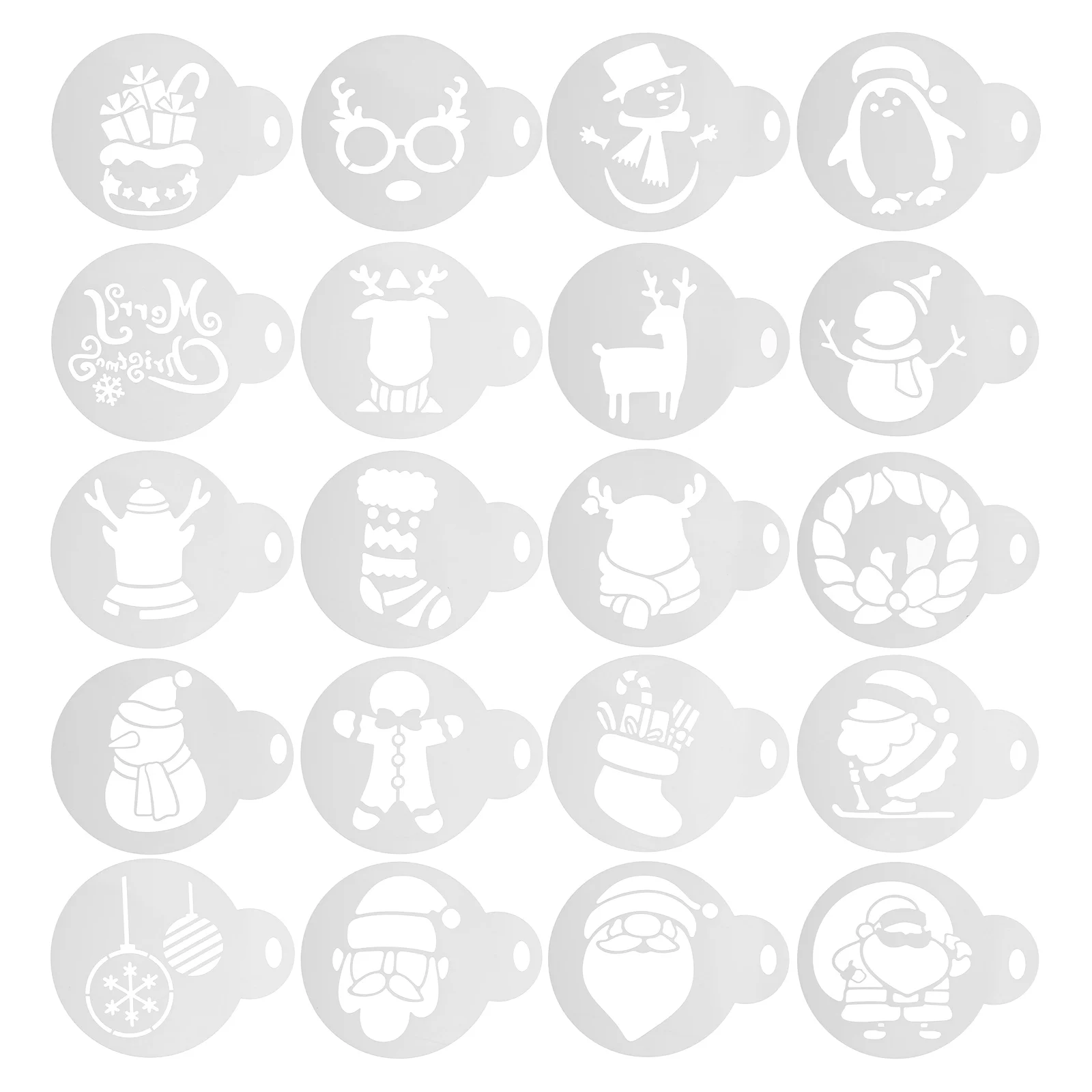 

Stencils Christmas Coffee Templates Cookie Stencil Cake Decorating Paintingreusable Hollow Holiday Baking Template Diy Cupcake