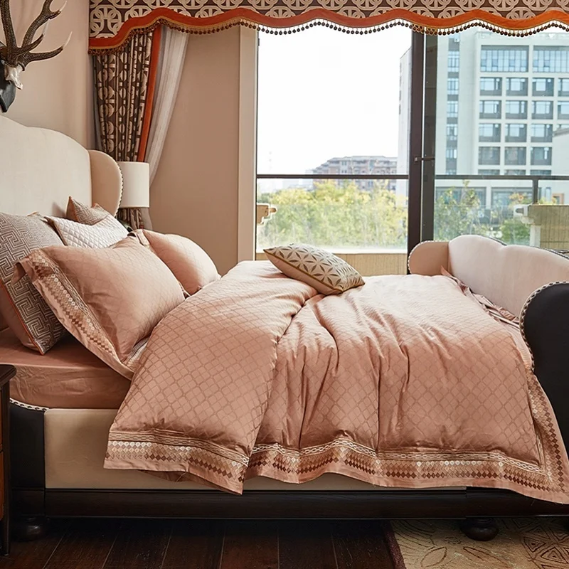 

4 шт., Комплект постельного белья из жаккардового пододеяльника и простыни