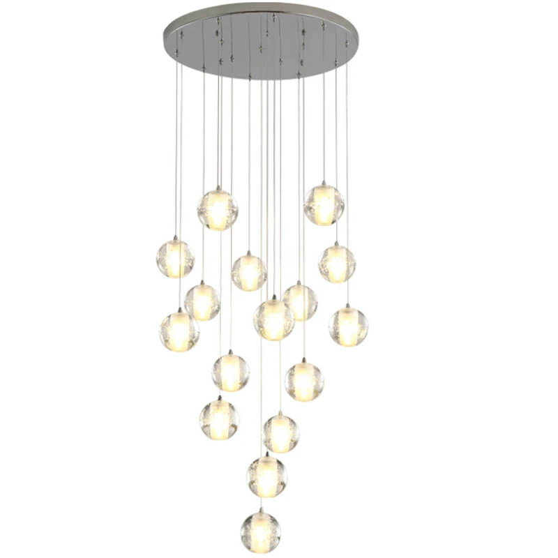 

Nordic Luxury Crystal Glass Ball LED Pendant Lights Living Room Stair Case Bar Cafe Hanging Lamps Indoor Lighting LED Home Decor
