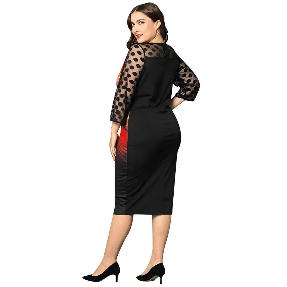 Women Dress 2022 High Quality Plus Size 5XL Lace Dress Floral Evening Gowns Elegant See Through Plus Size Prom Dresses Vestidos