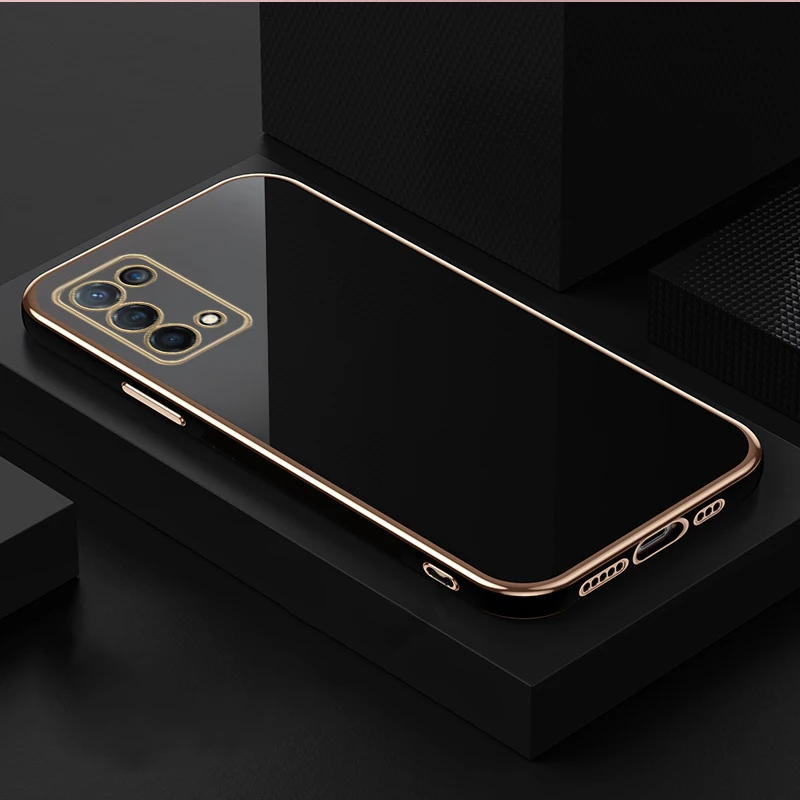 

For OPPO Reno7 A5 A9 A15 A16 A52 A53 A36 A54 A55 A57 A74 A76 A93 A94 Electroplated Glossy Plating Frame Soft Silicone Case Cover