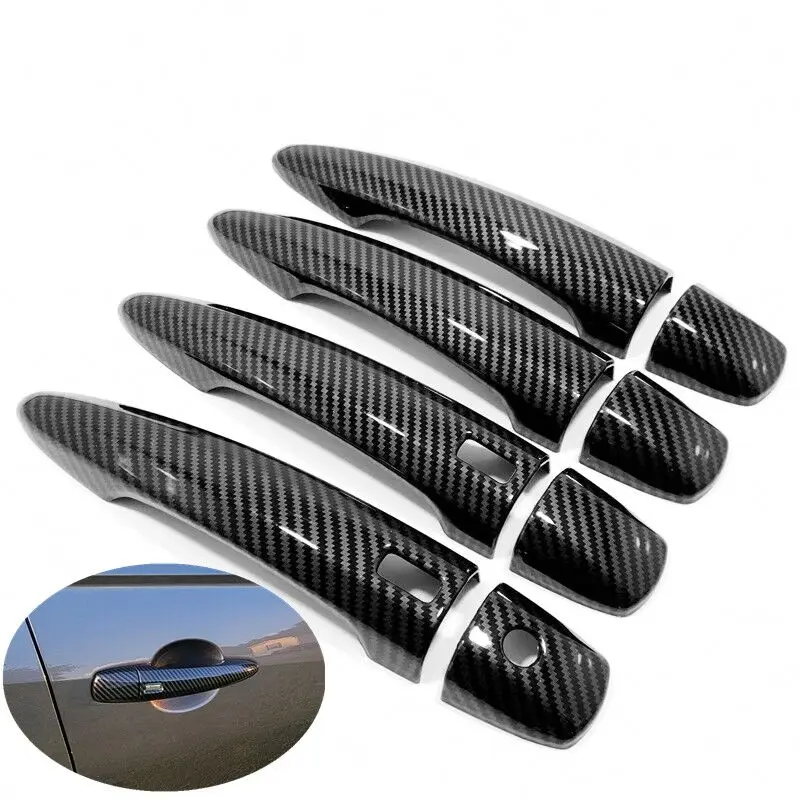 

For Nissan Qashqai J12 2021 2022 2023 Carbon Fiber Chrome Car Door Handle Cover Stickers Styling Accessories