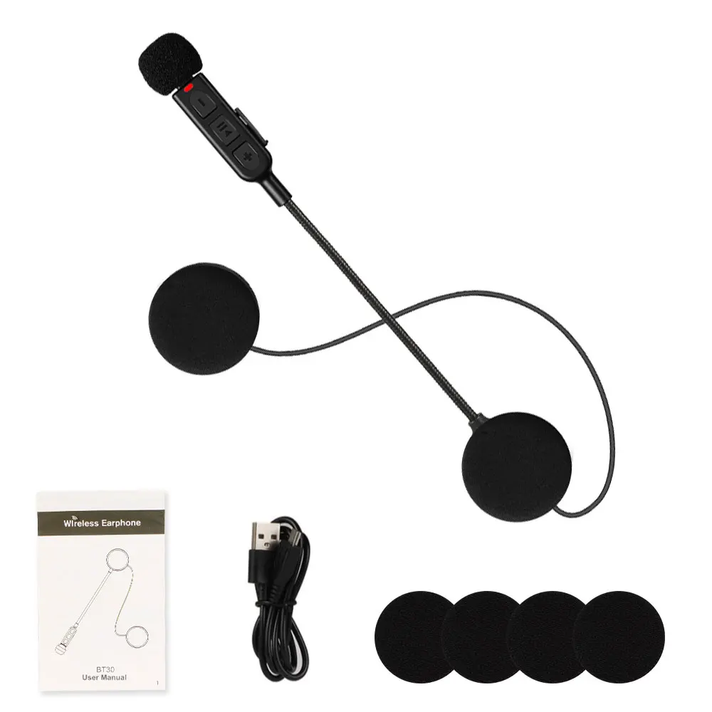 

BT30 Bluetooth5.3 Гарнитура для мотоциклетного шлема Беспроводные наушники для верховой езды с защитой от помех Наушники громкой связи с голосовым помощником