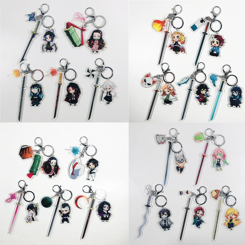 

Kyojuro Rengoku Key Chain Demon Slayer Nezuko Kamado Tanjirou Anime Agatsuma Zenitsu Kochou Shinobu Hashibira Inosuke Key Ring