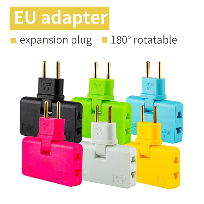 Creative European Regulation 1 In 3 Convenient Rotary Plug Germany France Russia Spain Travel Lightweight Universal EU Adapters