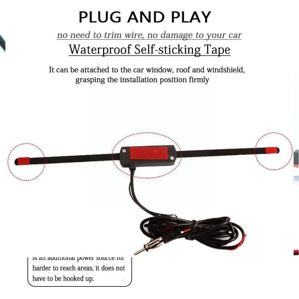 

1Pcs Universal Car Electronic Radio Antenna Windshield AM FM Antenna Radio Amplifier Car Booster 12V Signal A7W6