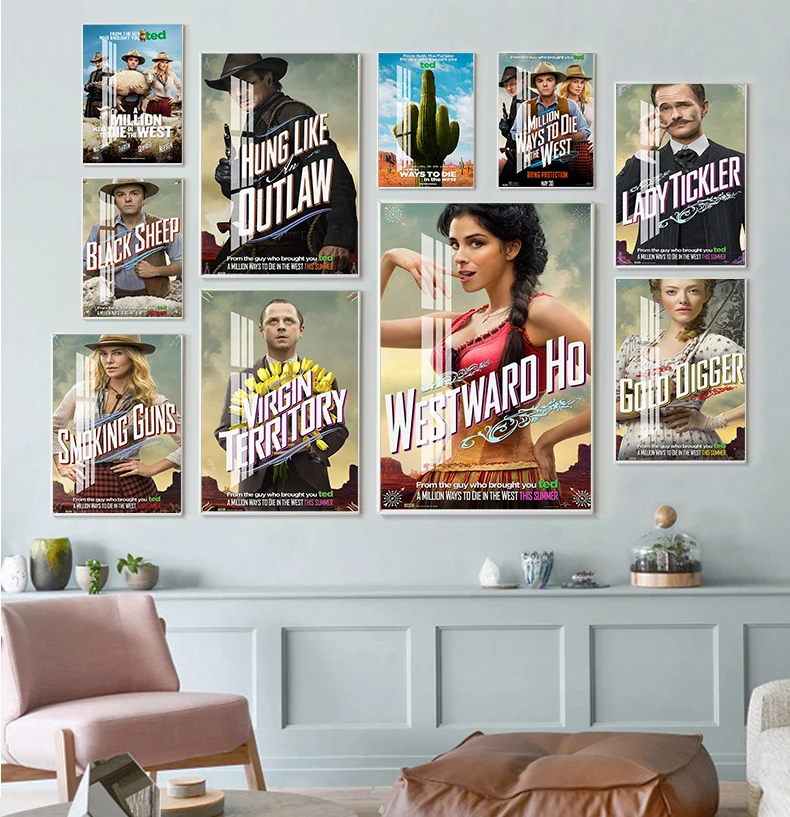 

A Million Ways To Die In The West American Western Comedy Film Poster Movie Print Art Wall Picture Home Decor Canvas Painting