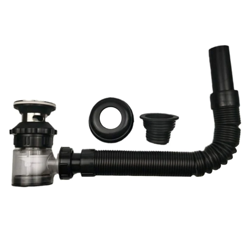 

Kitchen Sink Sewer Drain Pipe Extender with Overflow Hole Flexible P/S-type Trap Tubing Universal Sink Drain Pipe Tube