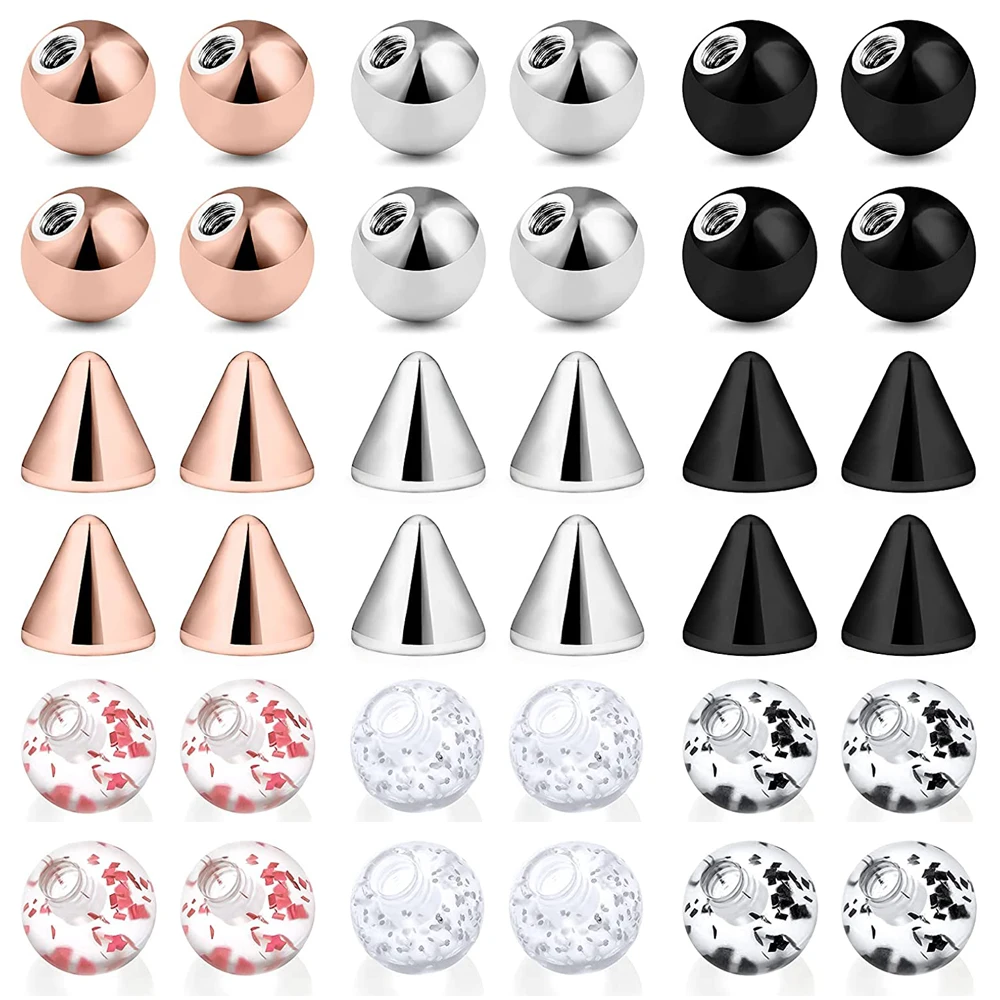 

36 шт., стильные бриллиантовые украшения, бриллиантовые детали для промышленной штанги, кольца для сосков, кольца для языка