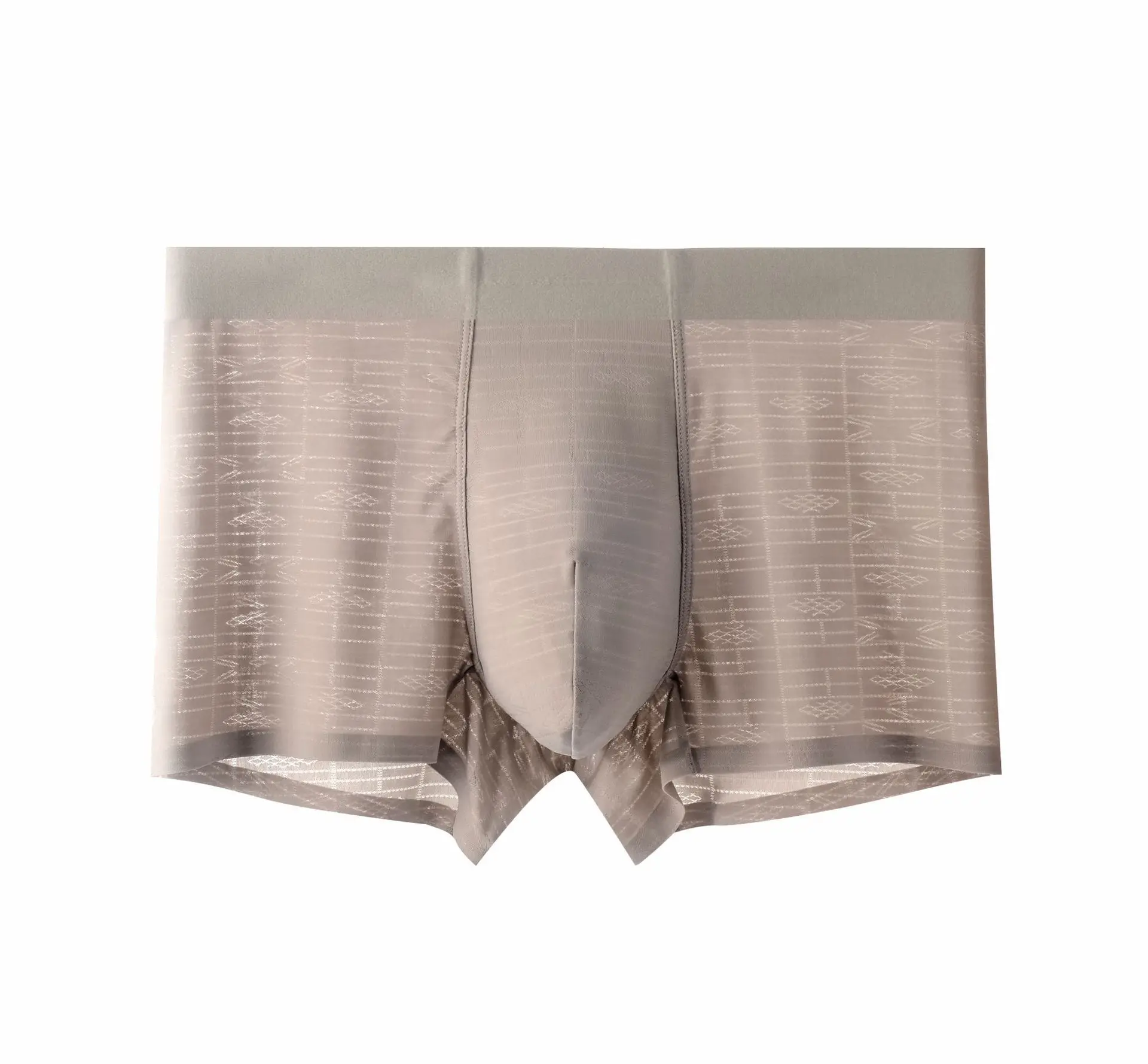 24PCS Men's Underwears Ice Silk Pants Summer Jacquard Breathable Boxers Bottom Mid-waist Boxer Shorts Wholesale