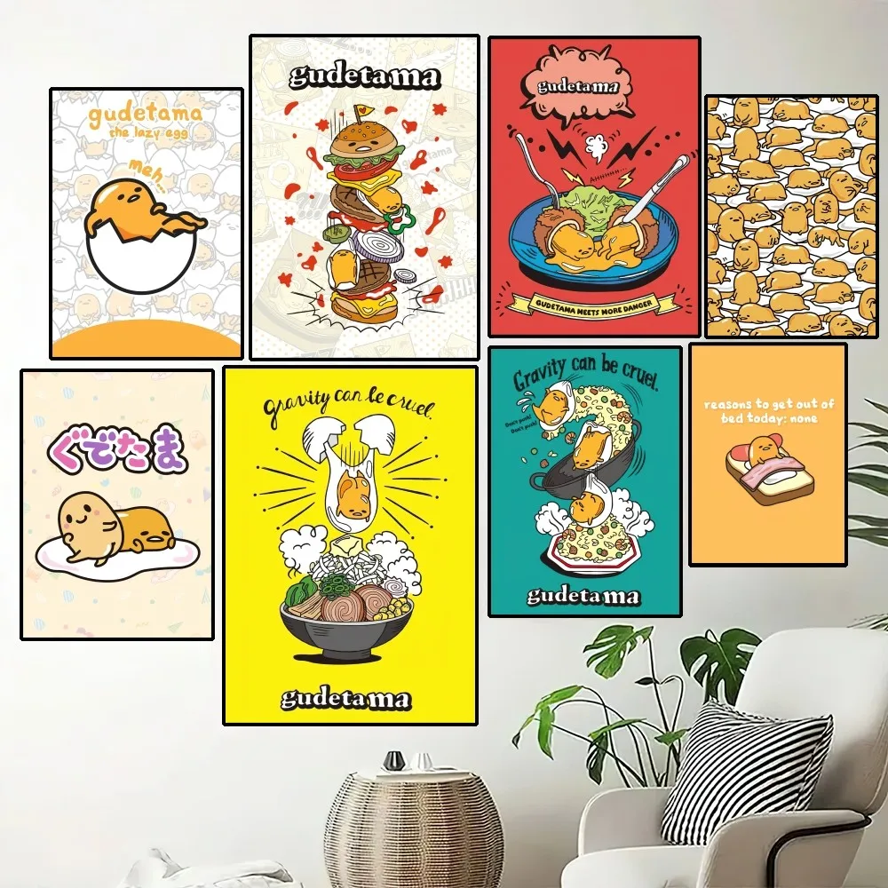 Miniso Sanrio Gudetama постер картина настенные картины для гостиной Декор Наклейка