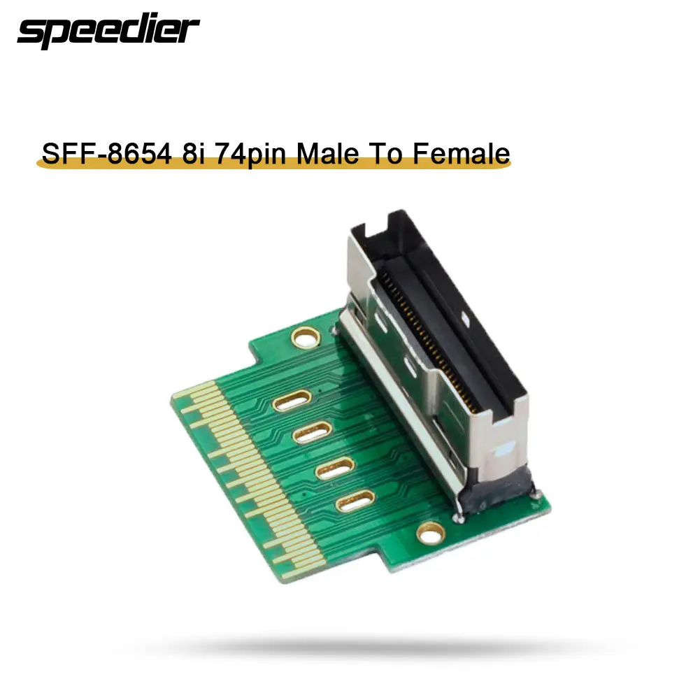 

PCI-E Slimline SAS 4,0 SFF-8654 8i 74pin To SFF-8654 74pin адаптер-удлинитель папа-мама Угловые измерительные инструменты