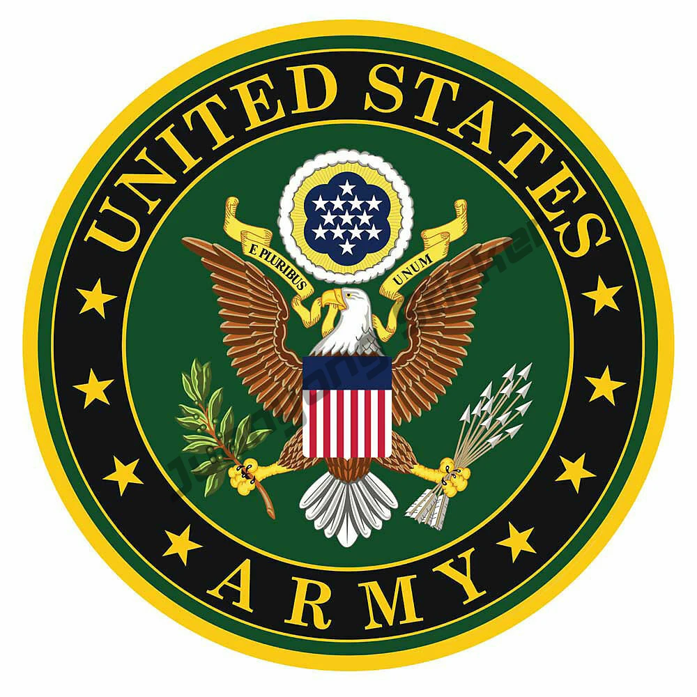 

US ARMY MILITARY DECAL WALL HIGH QUALITY STICKER for CAR TRUCK Window Laptop Creative Decals Car Camper Accessories PVC13x13cm