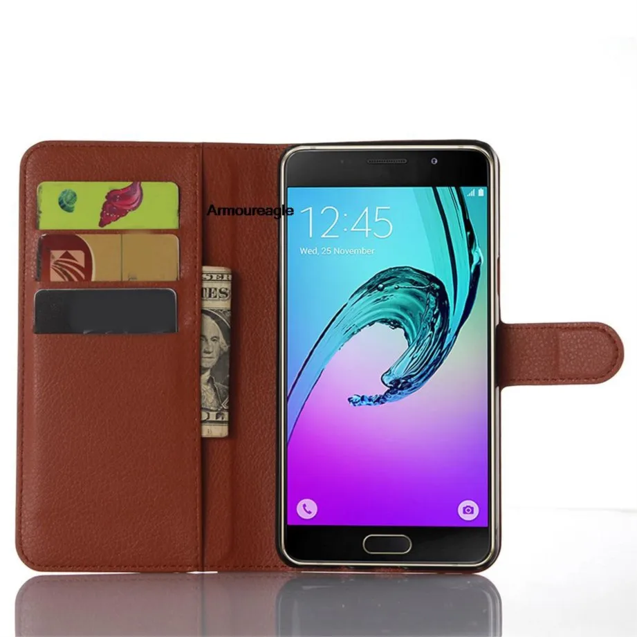 case guard protect on for samsung galaxy a9 ( 2016 ) wallet card slot cases flip leather cover black 910 a910 a9100