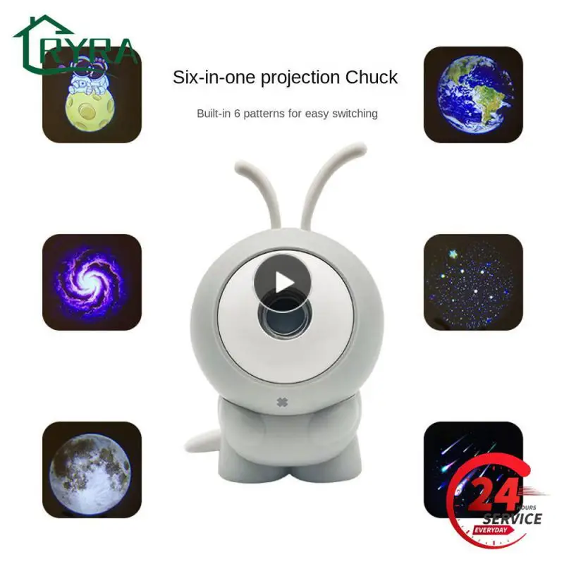 

Projection Lamp Wall Projection Lamps 360 Rotatable Atmosphere Night Light 6-in-1 Cute Creative Starry Sky Projector Adjustable