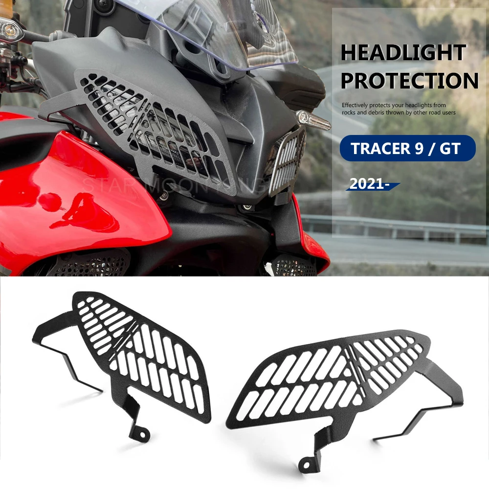 

Motorcycle Accessories CNC Aluminum Headlight Protection For Yamaha Tracer 9 GT Tracer9 2021 2022 - Headlight Grille Guard Cover