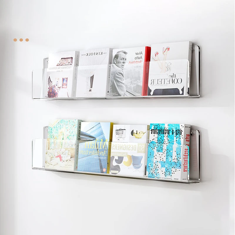 

Bookshelf Wall Magazine Mount Book Display Acrylic Invisible Picture Wall Children's Shelf Stand Bookshelf Hanging Book U-shaped