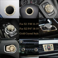for bmw x1 x2 f47 f48 16 21 gold full set of crystal style trim center multimedia cover trim air conditioner adjust knob cover