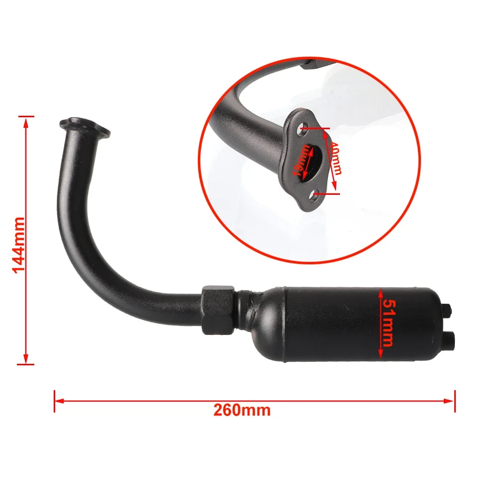 Новый глушитель съемной выхлопной трубы для мини-мотоцикла 49cc 60cc 66cc 80cc 100cc