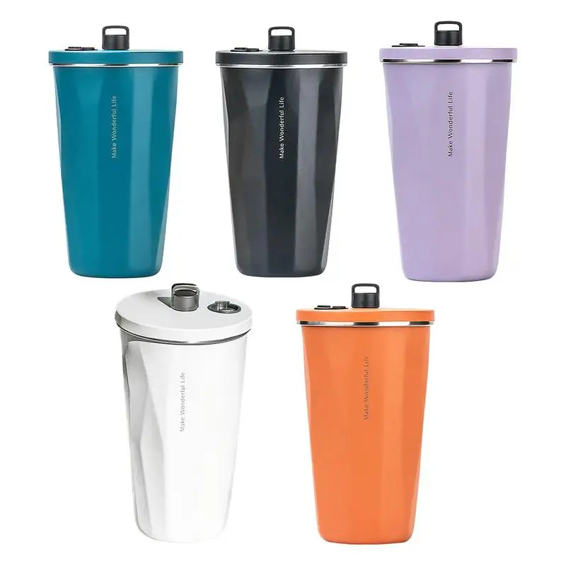 

Water Bottle For Travel Reusable Coffee Cups Car Sippy Cup Irregular Shape Large Mouth Design Good Heat Insulation For Coffee