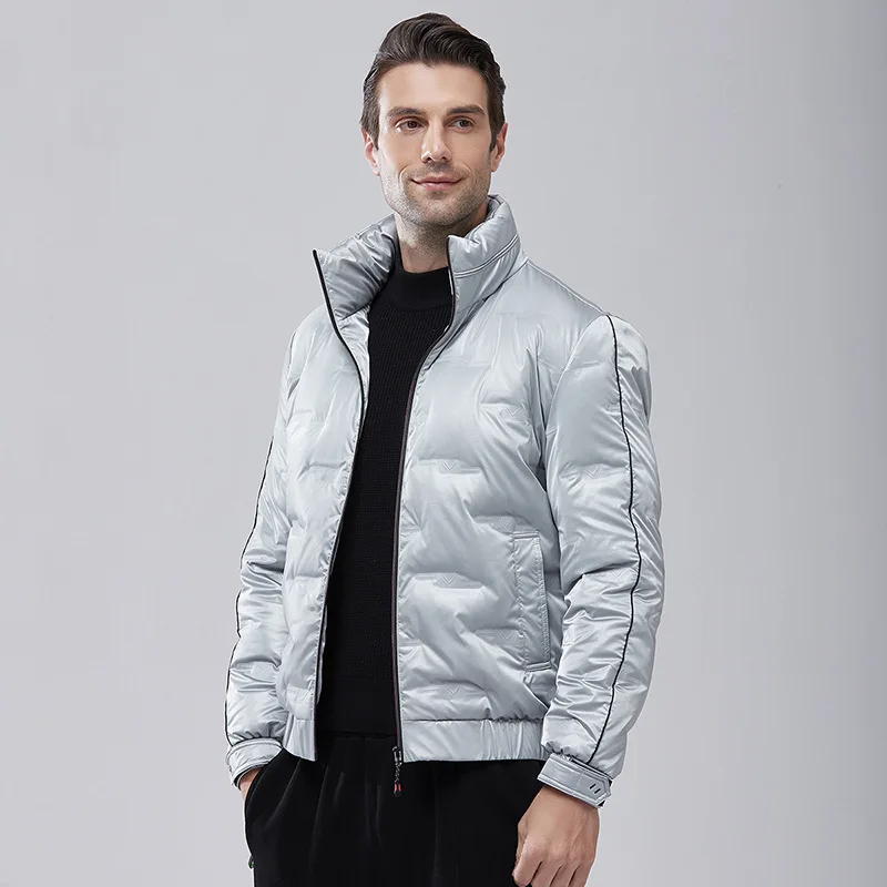 Short Down Jacket Men's Winter 2022 New 90% White Duck Down Glossy Stand Up Collar Men's Warm Thick Coat enlarge
