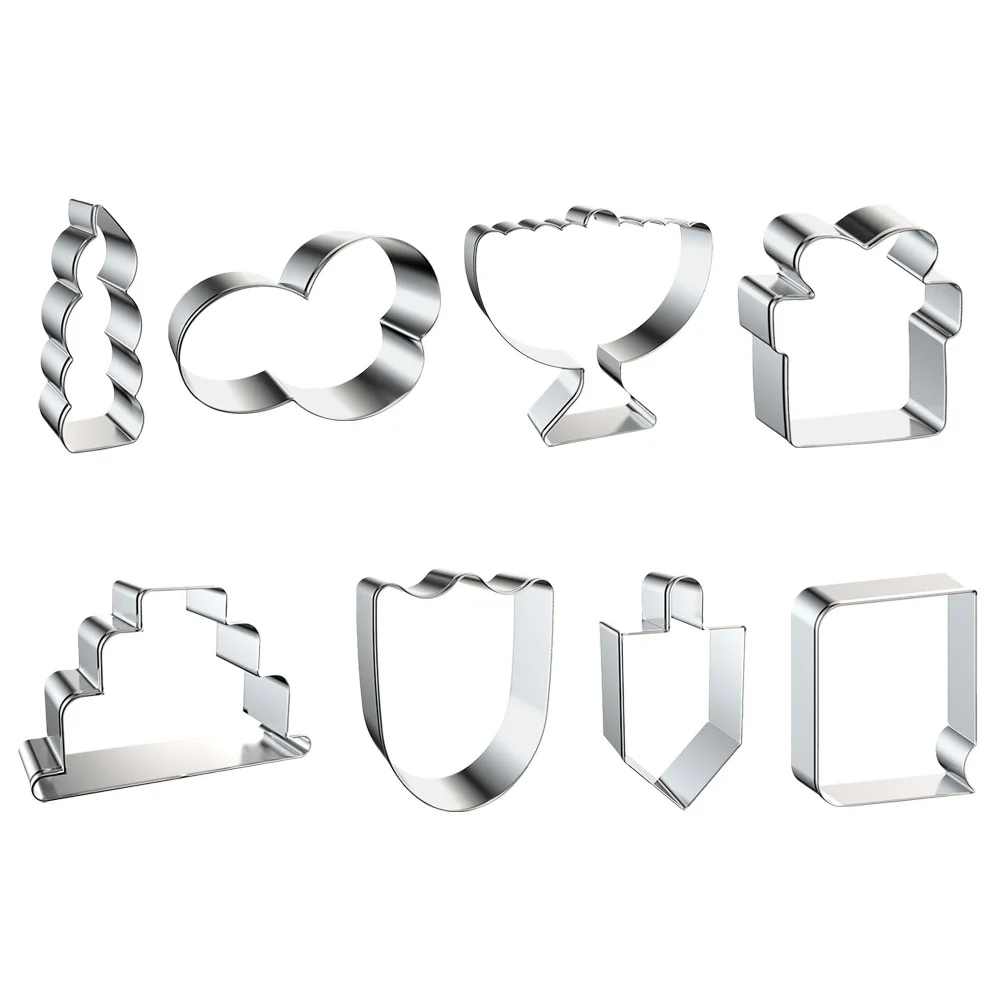 

Cookie Molds Hanukkah Biscuit Cuttersbaking Chanukah Metal Party Steel Stainless Menorah Dreidel Kitchen Fondant Tools Shapes