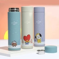 500ml stainless steel thermos cute cartoon pattern water bottle thermal cup coffee travel mug kitchen kpop bangtans boys