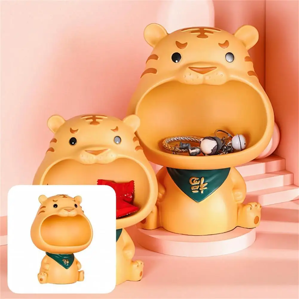 

Practicability Resin Anti-deform Fortune Tiger Storage Holder Case for Gifts