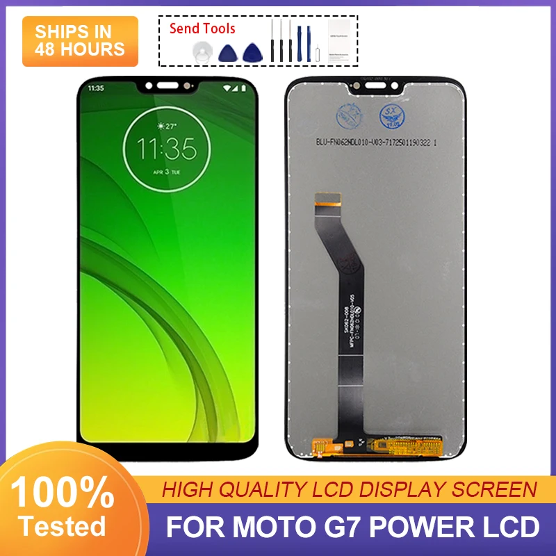Сенсорный ЖК-экран для Motorola G7, 6,2 дюйма, с рамкой, 1 шт.