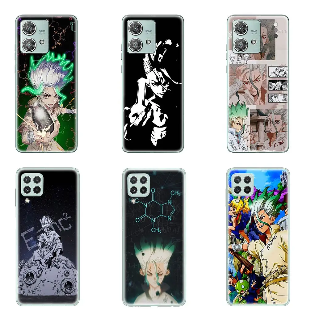 Anime Dr Stone Ishigami Senkuu Cover Phone Case for Motorola Moto Edge 40 50 Pro 30 neo 20 Fusion Ultra Lite G85 Flexible Coque