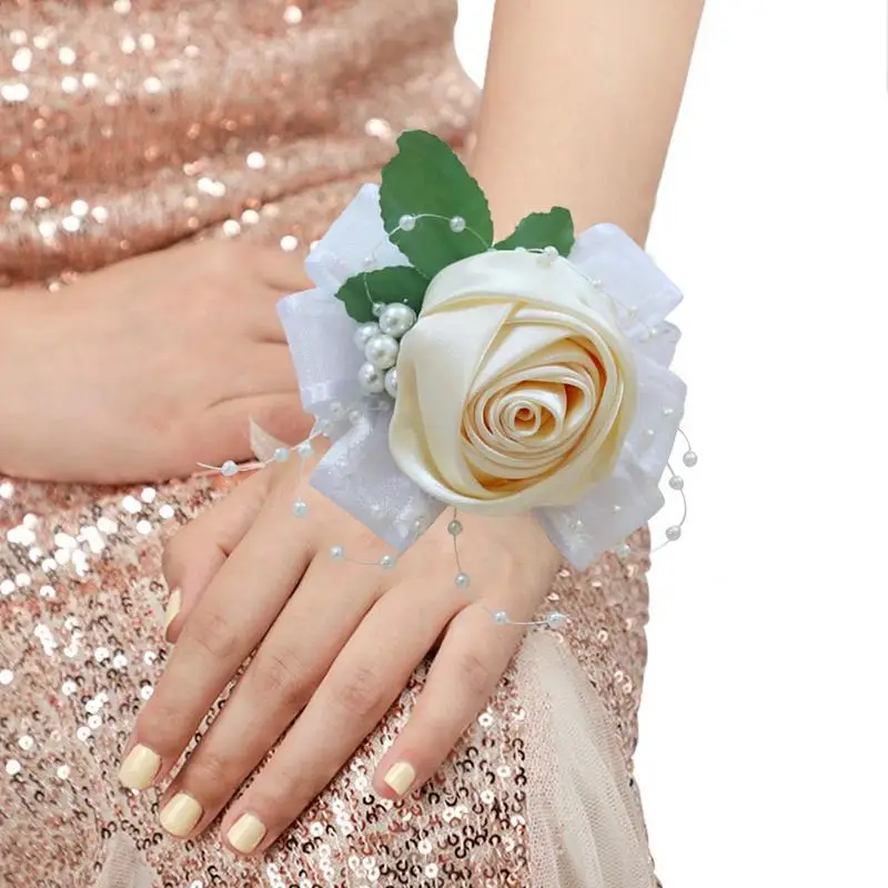 

Браслет с цветами розы на запястье, корсажный браслет для девушек, браслет на запястье для подружки невесты, свадебный браслет на запястье, ...