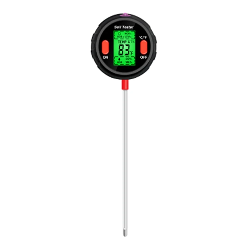 

Soil Acidity Tester Moisture Sensor Soil Ph Meter Black 5 In 1 For Plants Flowers Garden Tool