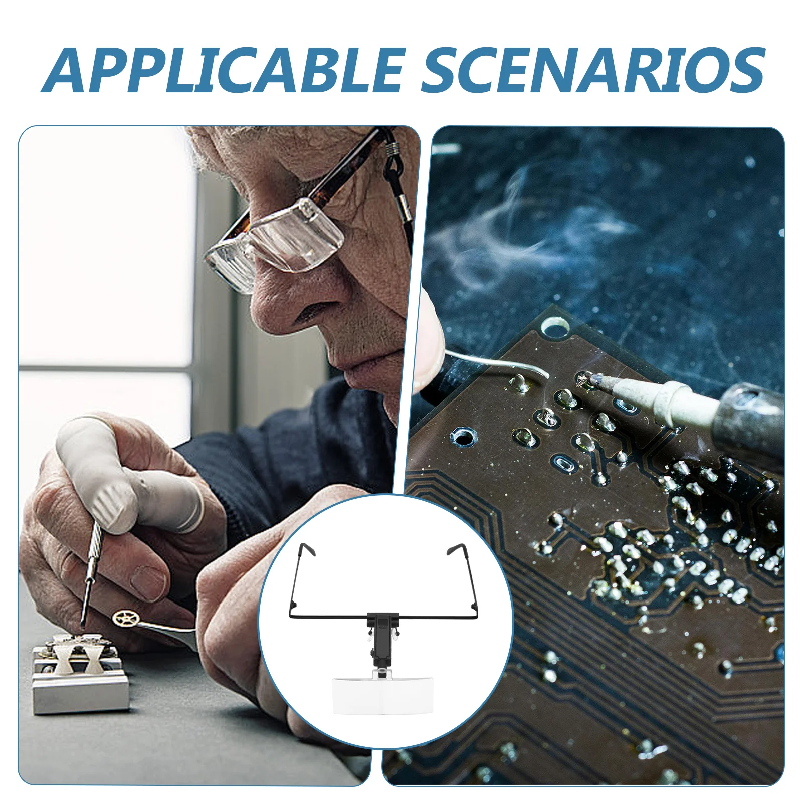 Лупа для головы, стекло для ремонта печатной платы со светодиодной подсветкой, высокое разрешение, стекло для чтения рук, изготовление ювелирных изделий