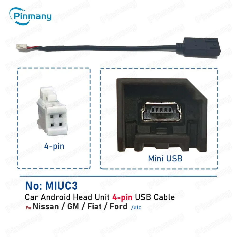

Автомобильный радиоприемник Pinmany, USB-кабель, 4-контактный 6-контактный адаптер USB2.0 для жгута проводов для автомобилей, Chevrolet, GMC, Fiat