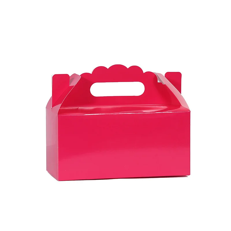 12 шт. складные коробки для торта из крафт-бумаги с ручкой коричневая коробка