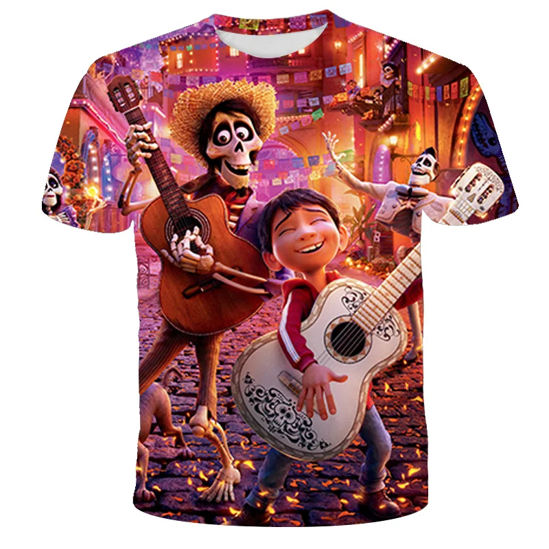 

Hot Movie Coco T shirt Clothing 2022 New Style Baby Children's Anime Cartoon Print 3D Short Sleeve Harajuku T-Shirt For 3-14 Y