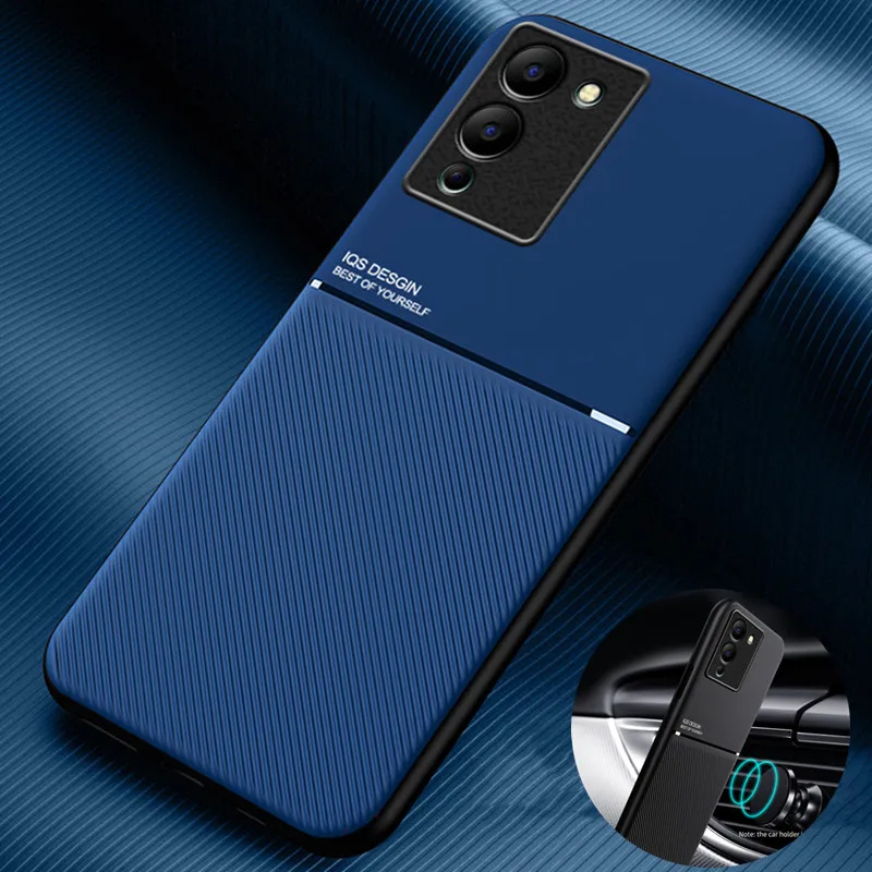 Чехол для Infinix Note 12 G96 автомобильный магнитный держатель кожаная пластина задняя