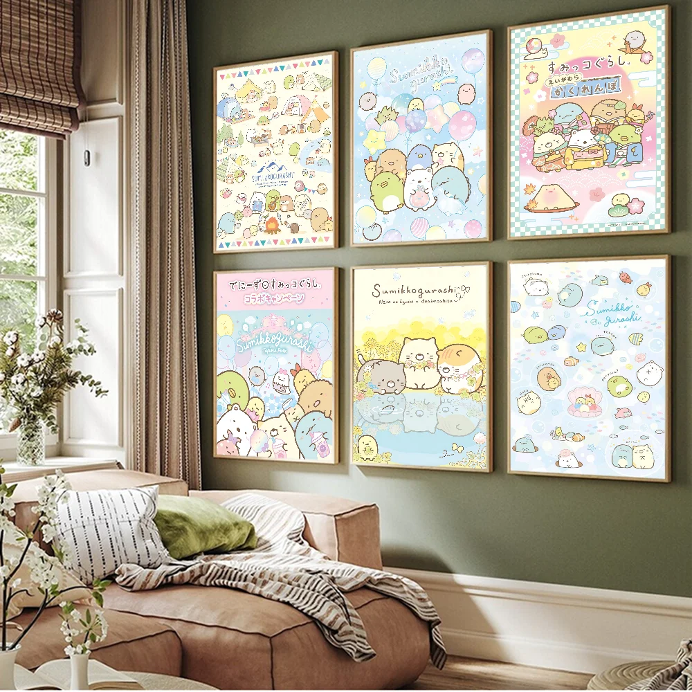 Kawaii S-Sumikko G-Gurashi аниме постеры липкие HD качественные настенные художественные