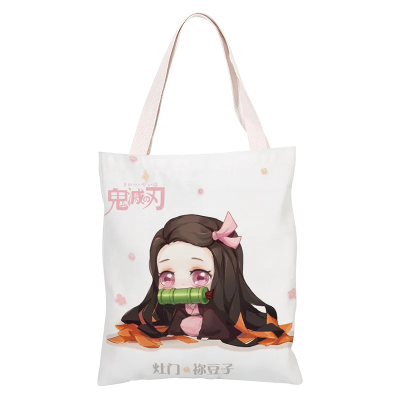 31Styles Women Bag Demon Slayer Canvas Bag Anime Women Shoulder Bag Ins Harajuku Large Capacity Vintage Cartoon Shopper Bags