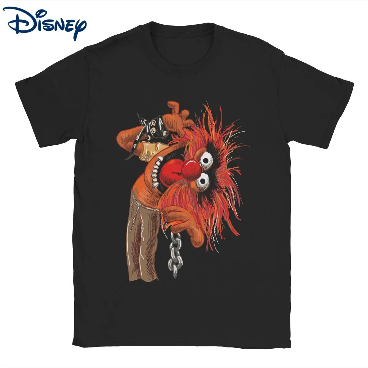 

Muppets Animal Men T Shirt Disney Cartoon the Muppets Show Leisure Tees Short Sleeve Crewneck T-Shirt 100% Cotton 6XL Clothes