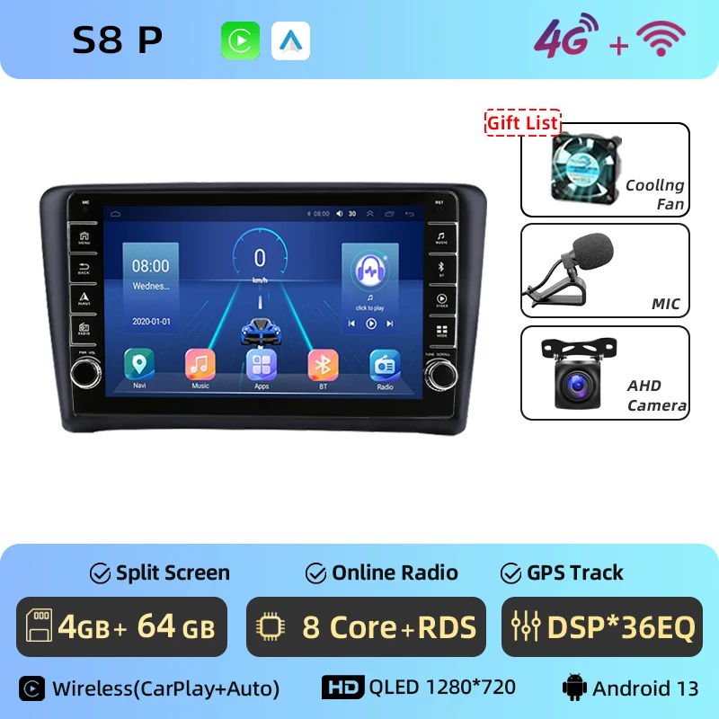 

Автомагнитола 2 Din на Android для Skoda Rapid 2013-2019, автомобильный мультимедийный плеер для Carplay, GPS-навигация, Авторадио, головное устройство с Wi-Fi