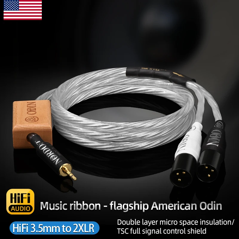 

Аудио кабель Odin HIFI 3,5 мм на 2XLR, OCC чистое серебро, разъем 3,5 мм, штекер 2XLR, кабель для миксера, динамика, усилителя