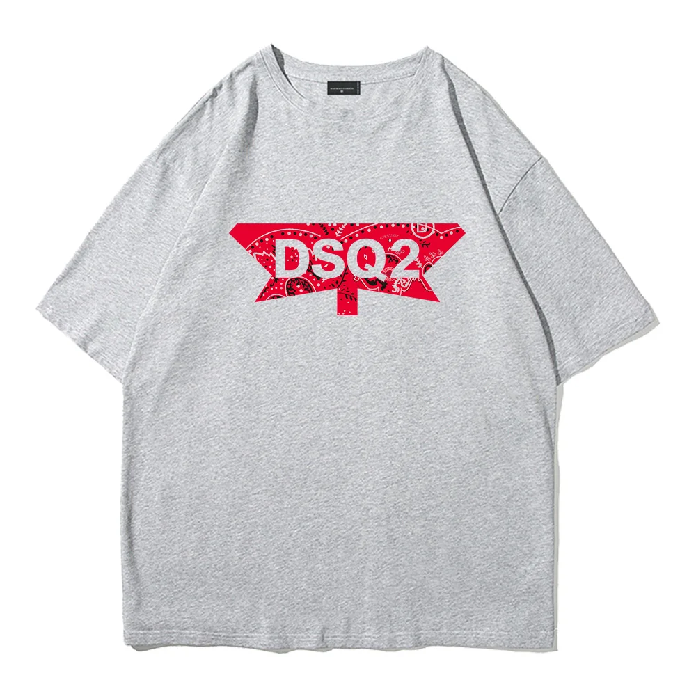 

DSQ2 ICON Casual Fashion Cotton Classic Letter Print Couple Unisex DSQ ICON Street Fashion Crew Neck T-Shirt Boyfriend Gif DT002