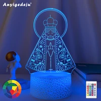 newest 3d led night light our lady aparecida for church decoration lights cool gift for faith usb battery powered table lamps
