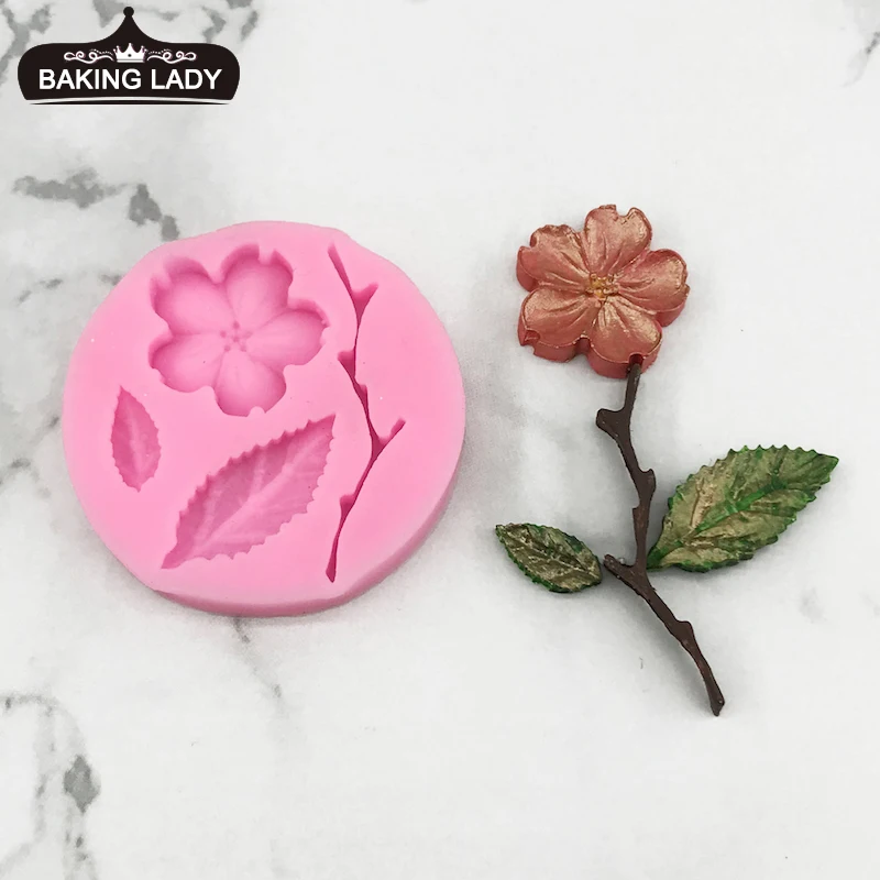 

Plum Blossom Cake Silicone Mould Flower Shape Epoxy Mould Chocolate Plaster Mould Biscuit Snack Tool