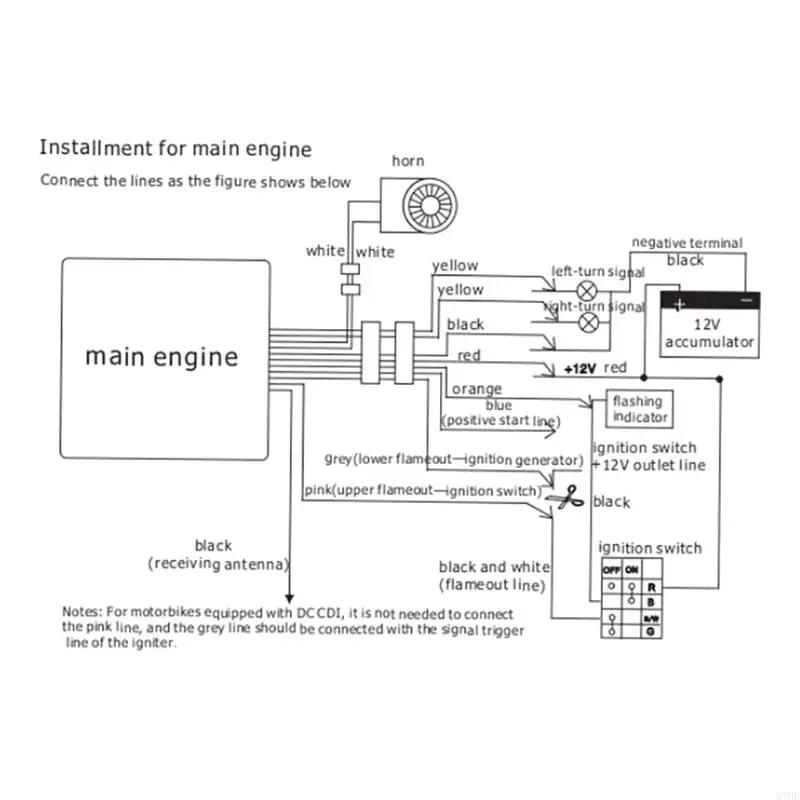 Фото 87HE Мотоцикл двухчасторонняя система тревоги All Allage Motor Antift Alarm Alarm Systems №2